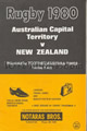 ACT v New Zealand 1980 rugby  Programmes